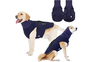 ODSSTAIPS Dog Anxiety Vest,Pet Calming Hoodie Breathable Dog Anti-Anxiety Jacket for Thunder Fireworks and Separation,Blue XXXL
