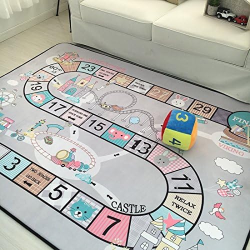 IHEARTYOU Dice Game Foam Play Mat Soft Baby Crawling Cushion Non-Slip Non Toxic Kids Game Mat Playmats Baby Outdoor Indoor Floor Mat, 78.7"x59", 0.8" Thick