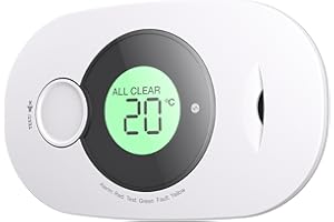Jemay Carbon Monoxide Detector Alarm 10 Year Battery, Portable CO Detectors with Digital LCD Display, Travel CO Alarm with Peak Value Memory & Sniff Test, Fits Home RV Kitchen,1 Pack
