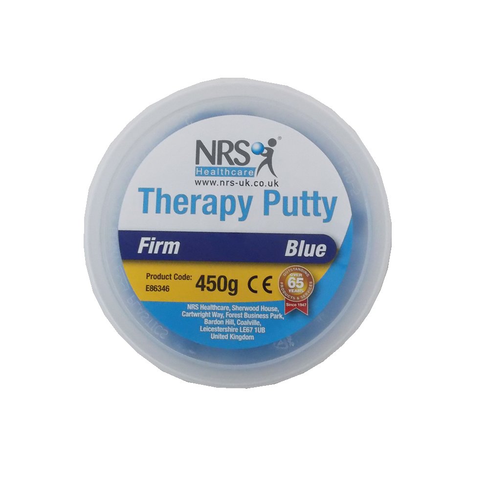 NRS Healthcare E86346 Hand Exercise Putty, Tub of 454 g (1 lb) - Firm Blue