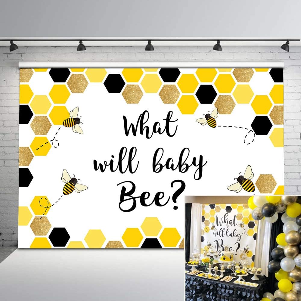Dashan 7x5ft Polyester Sweet As Can Bee Boy Or Girl Gender Reveal Baby Shower Backdrop Yellow Bee Day Honeycomb He Or She Photography Background Prince Or Princess Baby Shower Youtube Photo Props Camera
