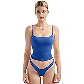 SUUKSESS Women Double Line Square Neck Tank Top Summer Y2K Going Out Basic Cami Shirt