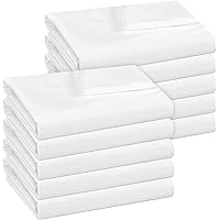 White Twin Flat Sheets Only - 10 Pack Top Sheets Bulk - Soft Brushed Microfiber - Bedding Essentials- Wrinkle & Stain Resista