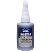 TotalBoat TotalBond Black Rubber Super Glue Adhesive, Medium CA Glue - 2 oz | Rubberized Liquid Cyanoacrylate Adhesive for Wood, Plastic, Glass &amp; More; RC Builds, Woodworking &amp; Flexible Repairs