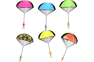 SUPRBIRD Parachute Toy, Tangle Free Throwing Toy Parachute, Outdoor Children's Flying Toys for 3 4 5 6 7 8 9 10 Year Old Top Christmas Stocking Stuffers Idea 2023 Unique Boy & Girl Present (6PCS)