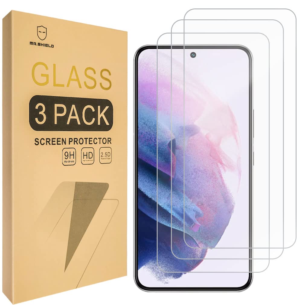 Photo 1 of Mr.Shield [3-Pack] Designed For Samsung Galaxy S22 5G [Tempered Glass] [Japan Glass with 9H Hardness] Screen Protector with Lifetime Replacement