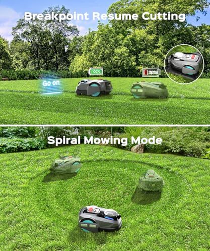 YARDCARE N1600 PRO Wireless Robotic Lawn Mower, RTK & Vision Navigation, Up to 0.4 Acre Coverage, Smart App Control, Multi-Zone Mapping, Systematic Mowing Robot