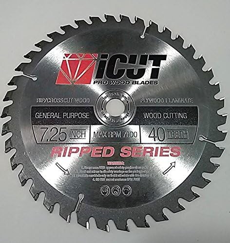 iCut Carbide Wood Blade cuts RIP &amp; Crosscut Natural Woods, Plywood (24 Teeth)