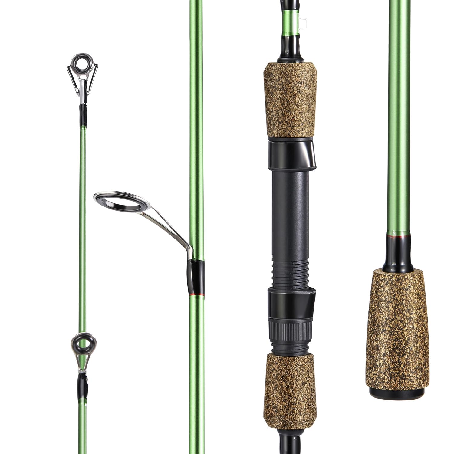 One Bass Fishing Rods - 30-ton Carbon Fiber Blanks Spinning Rods, 2-Piece Rods with Rubber Cork Handle- Spinning- 6'0"