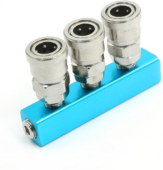 Compressor Pipe Fitting 3 Way Inline Air Hose Quick Connection Coupler
