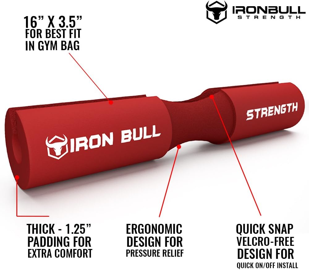 Iron Bull Strength Advanced Squat Pad - Barbell Pad for Squats, Lunges & Hip Thrusts - Neck & Shoulder Protective Pad Support (Black) : Garden & Outdoor