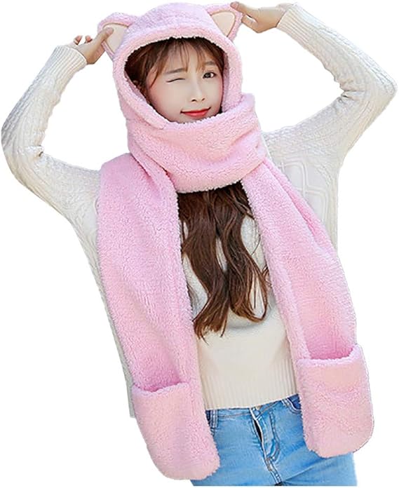 Amazon Co Jp Konkawa 秋冬 女性 かわいい漫画 厚い帽子 耳 プロテクター 暖かいぬいぐるみ帽子スカーフ グローブ セット 暖かいセット ハット レディース 無地 可愛い帽子 釣り 帽子 柔らかい ストレッチ 冬 秋 春 スキー帽子 防寒 保温 服 ファッション小物