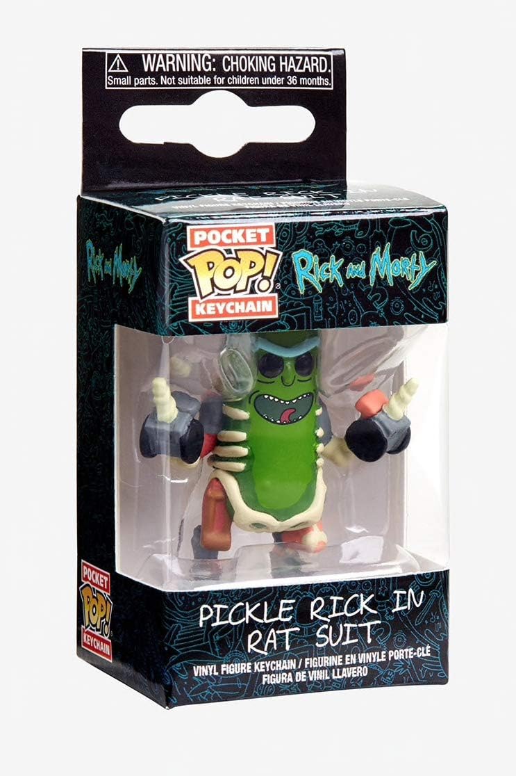 pickle rick pop keychain