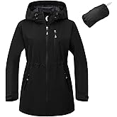 Garemcy Women's Rain Coat Waterproof Lightweight Packable Rain Jacket with Hood Active Outdoor Windbreaker