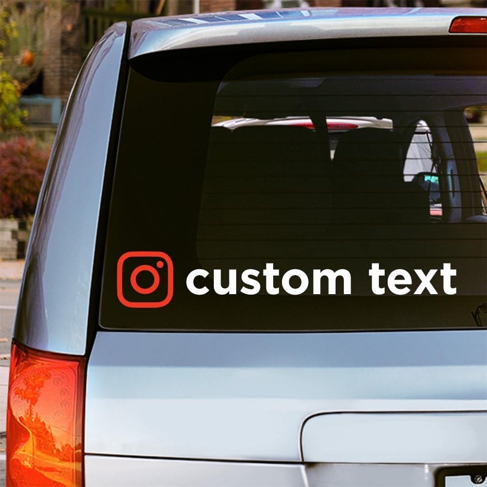 Oliver's Labels Custom Vinyl Instagram Window Car Decal Sticker Choose Font, Color and Text