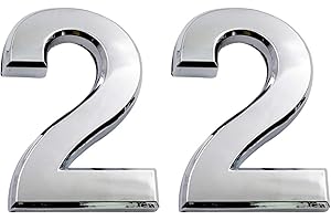 COBATA 2.75 Inch Adhesive House Numbers, Mailbox numbers, Street Door Numbers, Self-stick Address Signs for Apartments, Double Silver Number 2