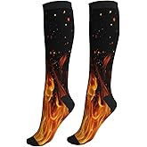 aipoase Compression Socks Knee High Circulation Support Socks For Women Men Athletic Running Hiking Cycling