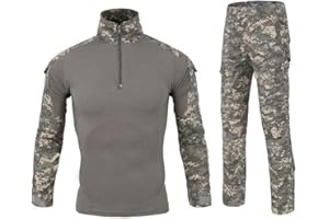 HARGLESMAN Men's Military BDU Uniform Tactical Combat Training Suit Paintball Shirt with Pant