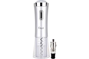 Ozeri Nouveaux II Electric Wine Opener with Foil Cutter, Wine Pourer and Stopper