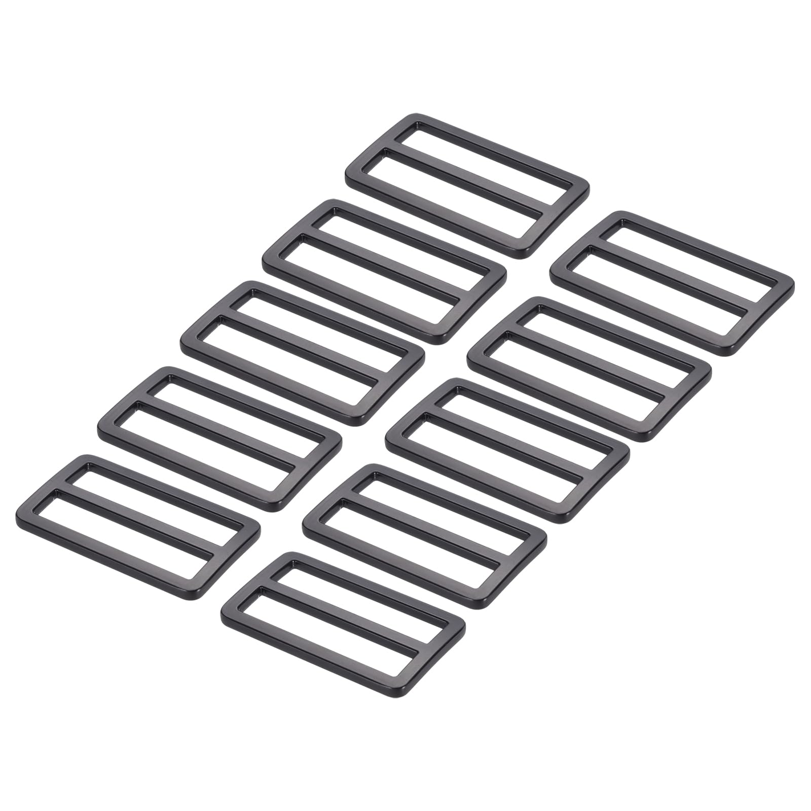 PATIKIL 1.5 Inch Tri-Glide Slide Buttons, 10 Pack Adjustable Buckle Webbing Strap Fastener for Backpack Bag Belt, Matte Black