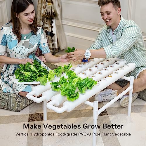 VIVOSUN Hydroponic Grow Kit, 36 Plant Sites 4 FoodGrade PVCU Pipes