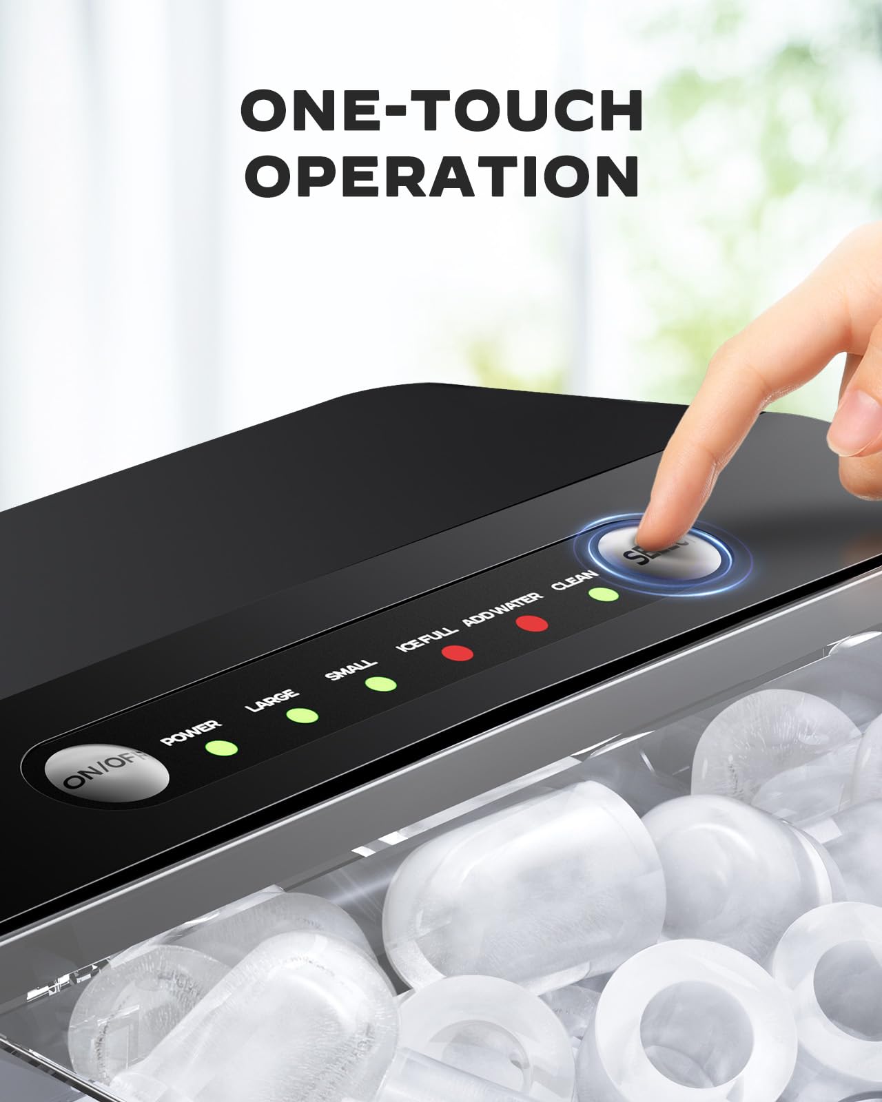 Silonn Ice Maker Countertop, Portable Ice Maker with Carry Handle, Self-Cleaning 1.8L Water Tank Large Ice Basket, Ice Machine Produces 9 Cubes in 6 Min Perfect for Home Kitchen and RV