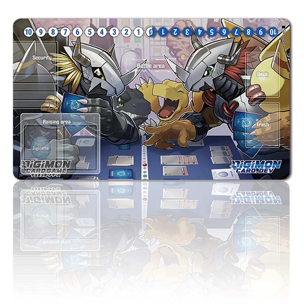 Four leaves Trading Card Game Playmat TCG Playmat Free waterproof bag Table Mats Game Size 60X35 cm Mousepad Compatible for Digimon TCG CCG RPG (008568)