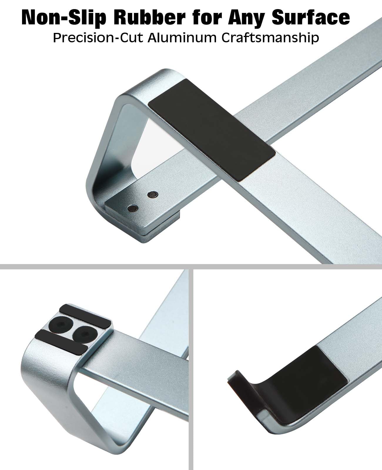 Thibault Aluminum Laptop Stand for Desk - Cooling Ergonomic Design - Fits MacBook Air Pro/DELL/HP/Lenovo/ThinkPad/Alienware - 14/15.6/16 -Easy Assembly- Ventilated Laptop Stand - Blue Grey - Image 5