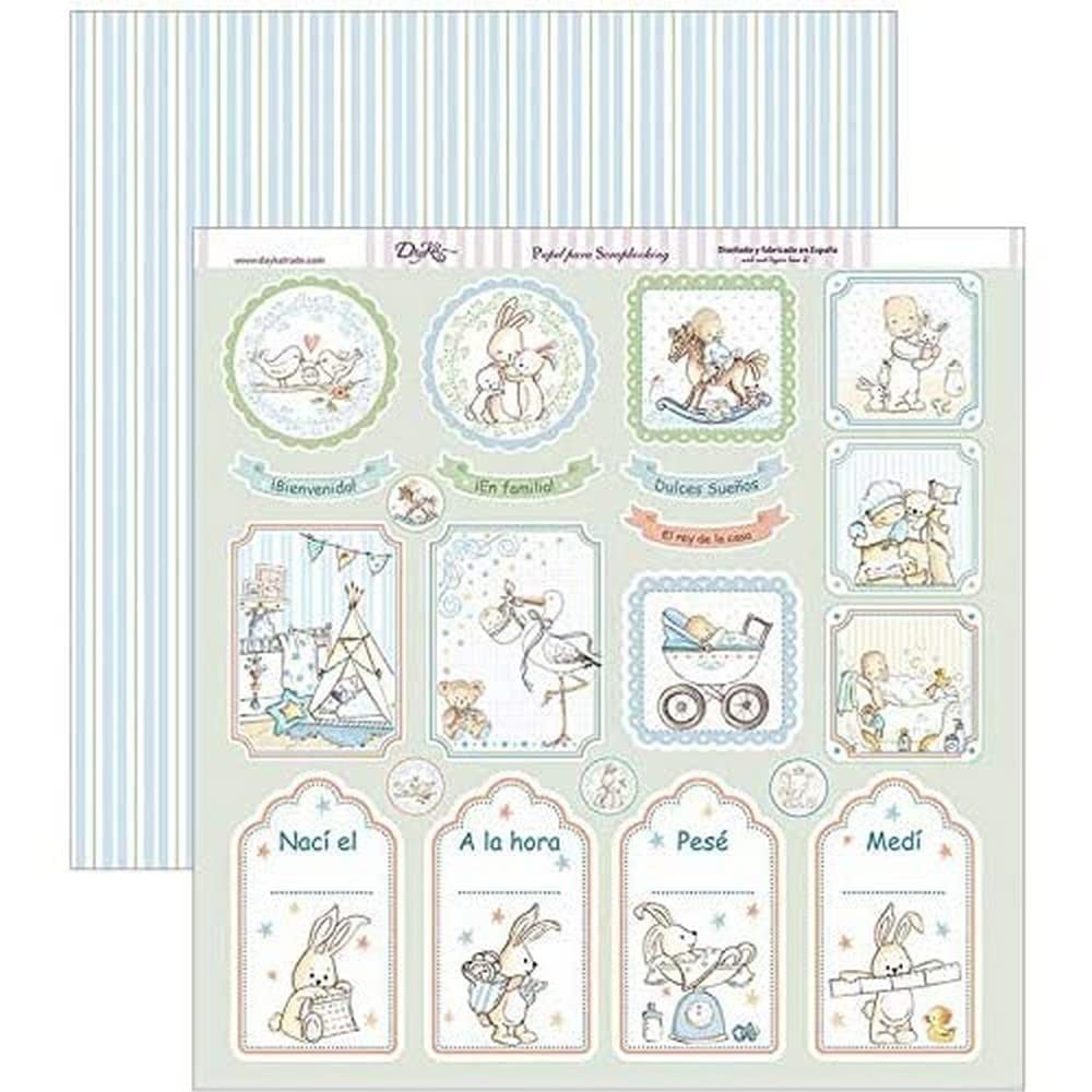DAYKA Paper Labels Percentile, Day and Birth Time 30 x 30 cm SCP-275, Blue, Regular