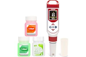 GIDIGI pH EC Meter for Hydroponic, Digital pH TDS EC ppm Tester with Color Screen Display, High Accuracy pH Pen Probe for Dri
