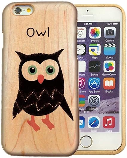 Amazon 301 Sanmaruichi Iphone11promax ケース 木製 天然木製 ウッド 木目 おしゃれ ふくろう フクロウ 梟 Owl イラスト A 修理パーツ 通販