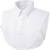 Fake Collar Shirt for Women, Detachable Dickey Collar Blouse Faux Collars fit for Dress Sweater Uniform Work Suit for Women