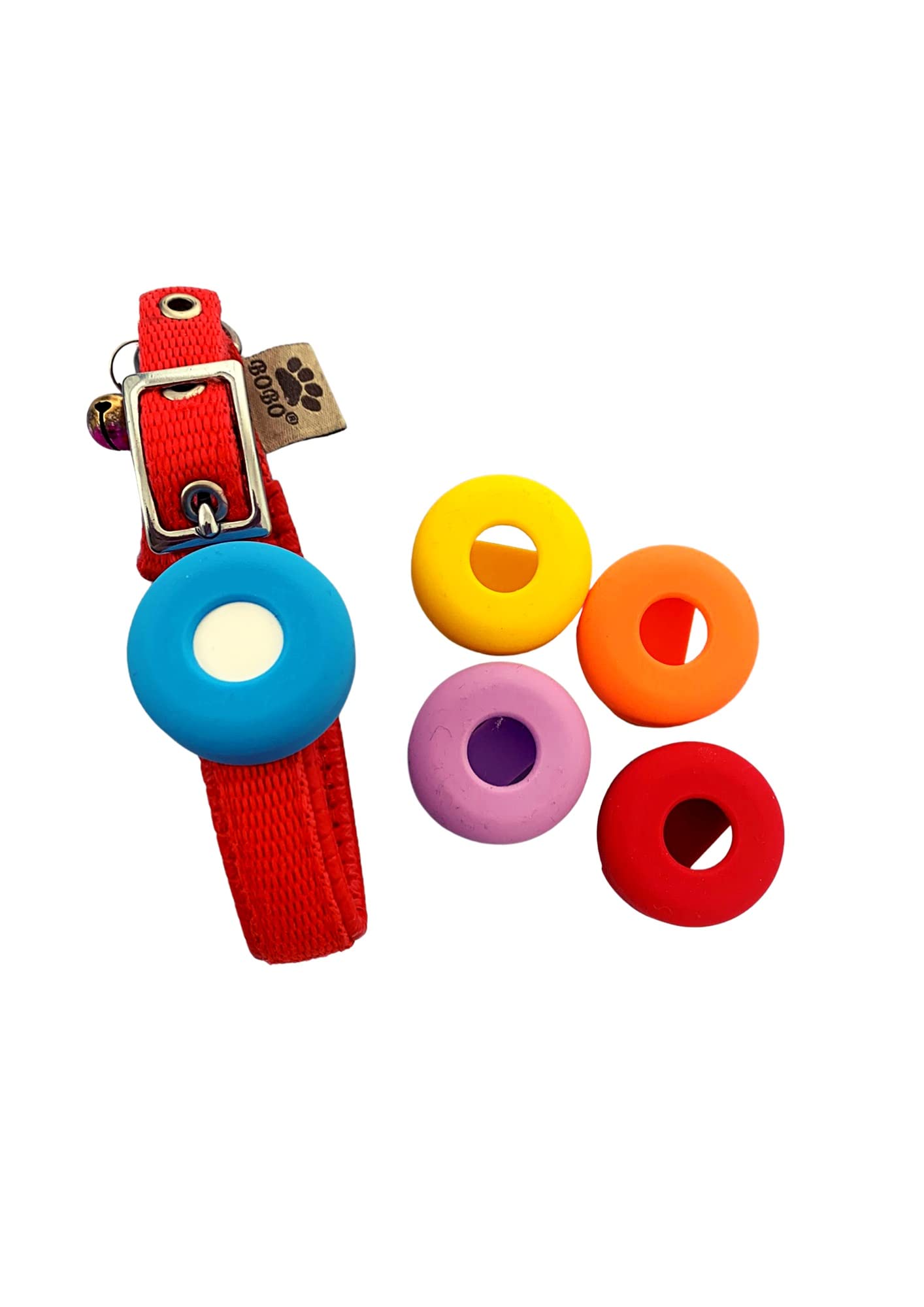 Billipets 2 Pack Airtag Dog Collar Silicone Protective Case for Apple Air Tag, Cat Dog Collar Holder for Air tags, Dog Collar Cat Loop Holder Pet Anti-Lost Accessorries (Yellow/Blue)