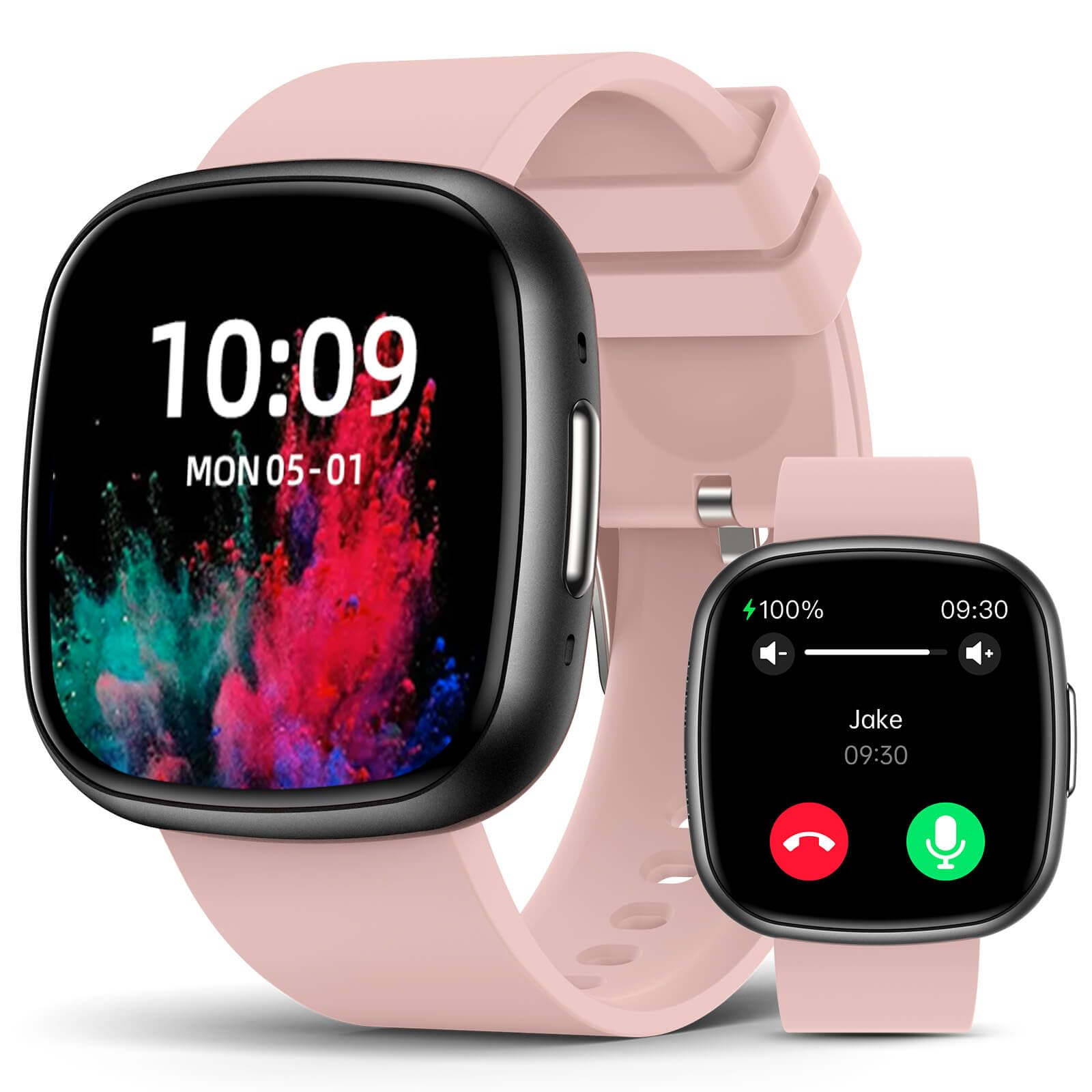 Photo 1 of Smart Watches for Men Women with Bluetooth Call 1.72" HD Touch Screen Fitness Watch with Heart Rate/Sleep Monitor,100+ Sports Modes Fitness Tracker Smartwatch with IP68 Waterproof for Android iOS,Pink