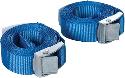 Silverline Cam Buckle Tie Down Straps 2.5m x 25mm 2 Pack Cargo Lashing