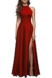 MUSHARE Women's Halter Neck Sexy Split Cocktail