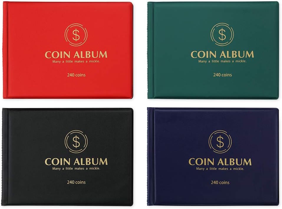 MUDOR Coin Collection Holder Album for Collectors, 240 Pockets Coin Collection Book Supplies (Black): Toys & Games