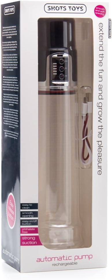 Shots Toys Rechargeable Automatic Pump Penis Pump, Transparent - Image 3