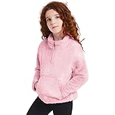 QPANCY Girls Tie Dye Sherpa Pullover Quarter Zip Casual Fuzzy Fleece Sweatshirt with Pocket