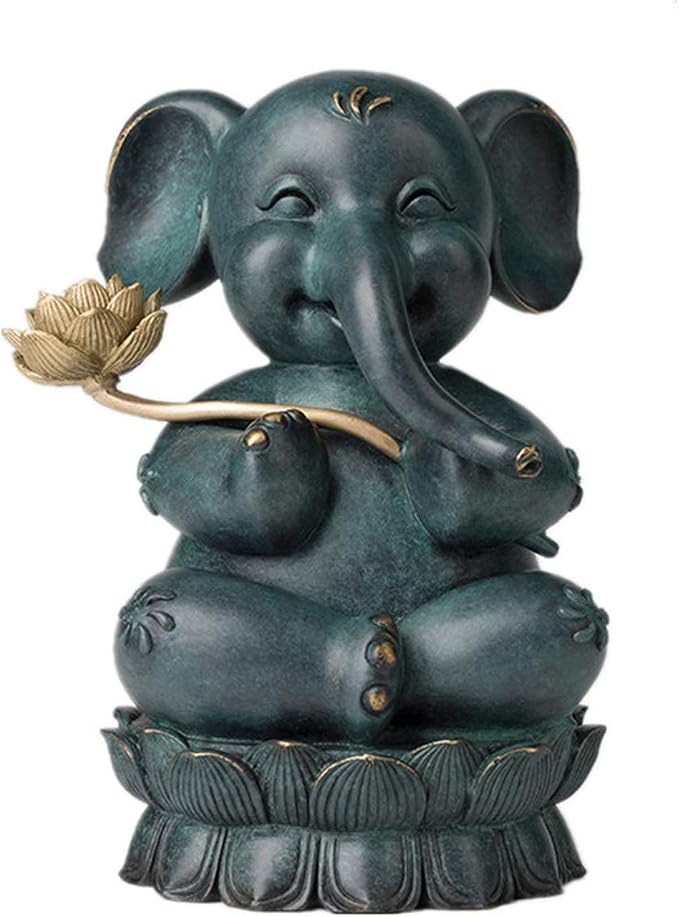 Figurine فنغ شوي النحاس اللون الفيل تمثال الثروة محظوظ تمثال ديكور