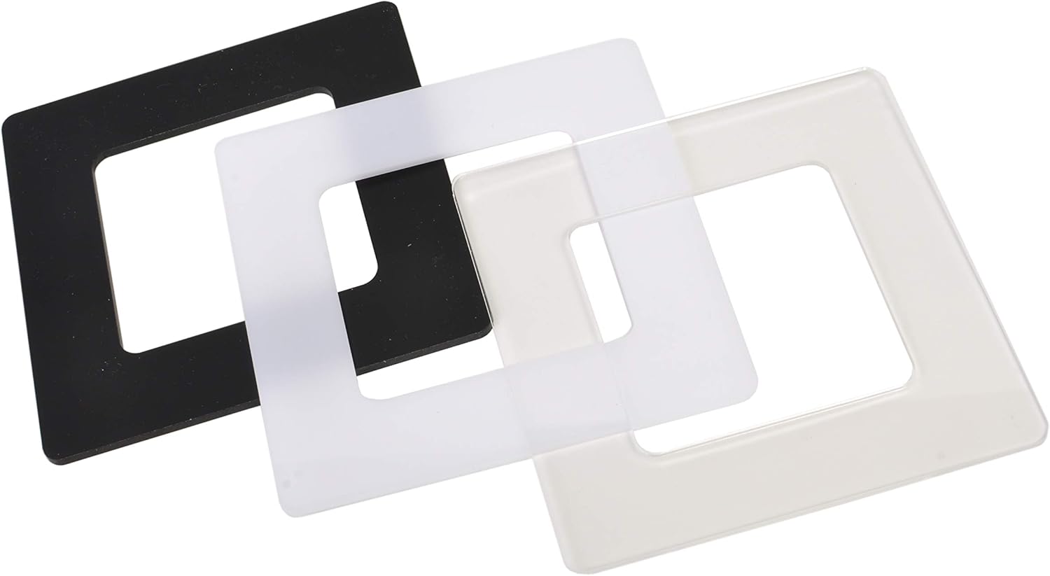 Single Double Light Plug Socket Switch Surround Finger Plate Acrylic (White, Double) - Image 3