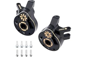 TCRC Brass Front Steering Knuckles Outer Portal Cover+Inner Portal Cover Housing 224g/Pair Weights for Axial 1/8 AXP8 Gilamon Trail Buggy Upgrade,Black Coating