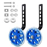 Mehome Flash Bike Training Wheels for 12 14 16 18 20 In Single-Speed Bikes | Heavy‑duty thickened support, mute flash wheels, easy installation, safe balance helper for kids learning cycling