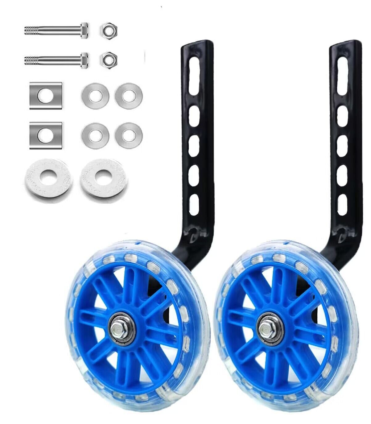 Photo 1 of Mehome Flash Training Wheels for 12 14 16 18 20 Inch Kids Bike?Heavy Duty Training Wheels for Single Speed Bicycle (Blue)