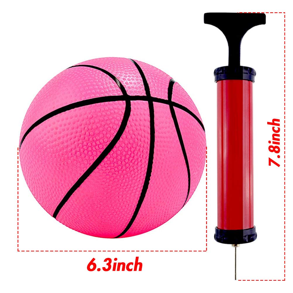 Shindel 6Inches Mini Toy Basketball, 6PCS Basketball for Toddlers, Colorful Kids Mini Toy Basketball Rubber Baketball for Kids, Teenager Basketballs, with Pump
