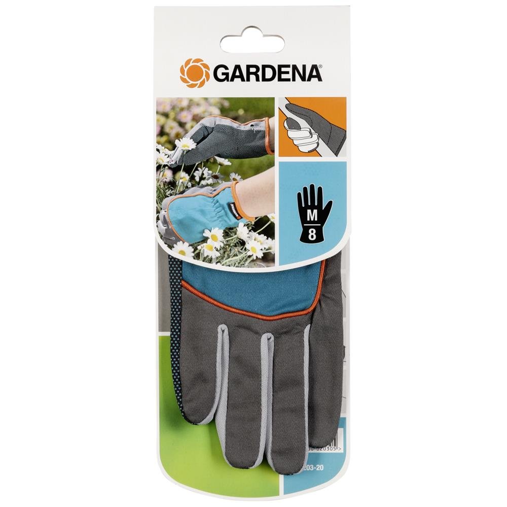 Gardena Planting and Maintenance Glove Size 8/M, Grey/Blue/Orange, 30x20x20 cm