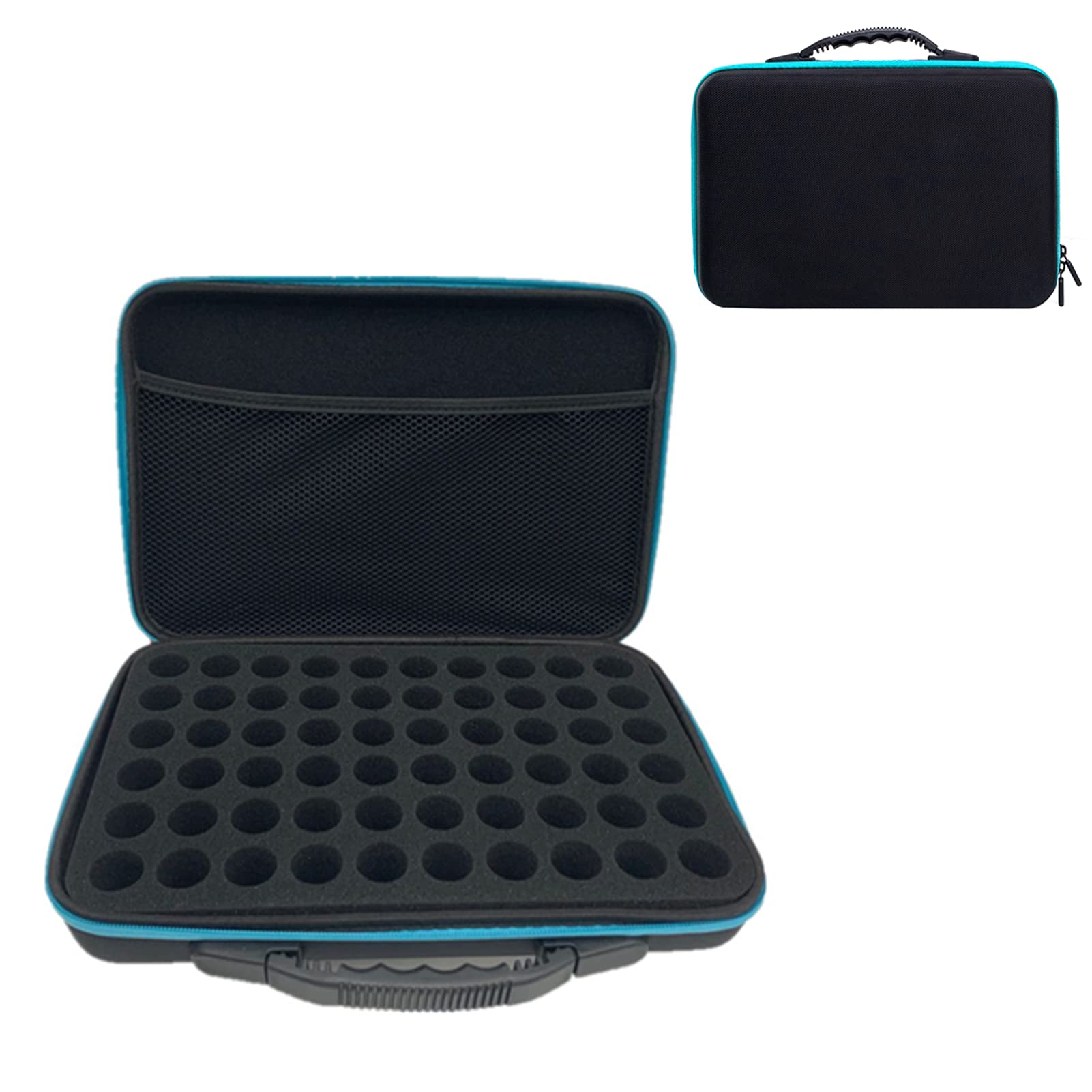 MOVKZACV Essential Oil Storage Case Travel Carrying Case Storage Box 60 Grids With Mesh Pocket for 10ml 15ml Oil Essential Bottles Capacity