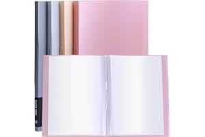 Tuhangcc Binder with Plastic Sleeves 8.5x11 20-Pocket - Heavy Duty Art Portfolio Folder with Clear Sheet Protectors,Displays 