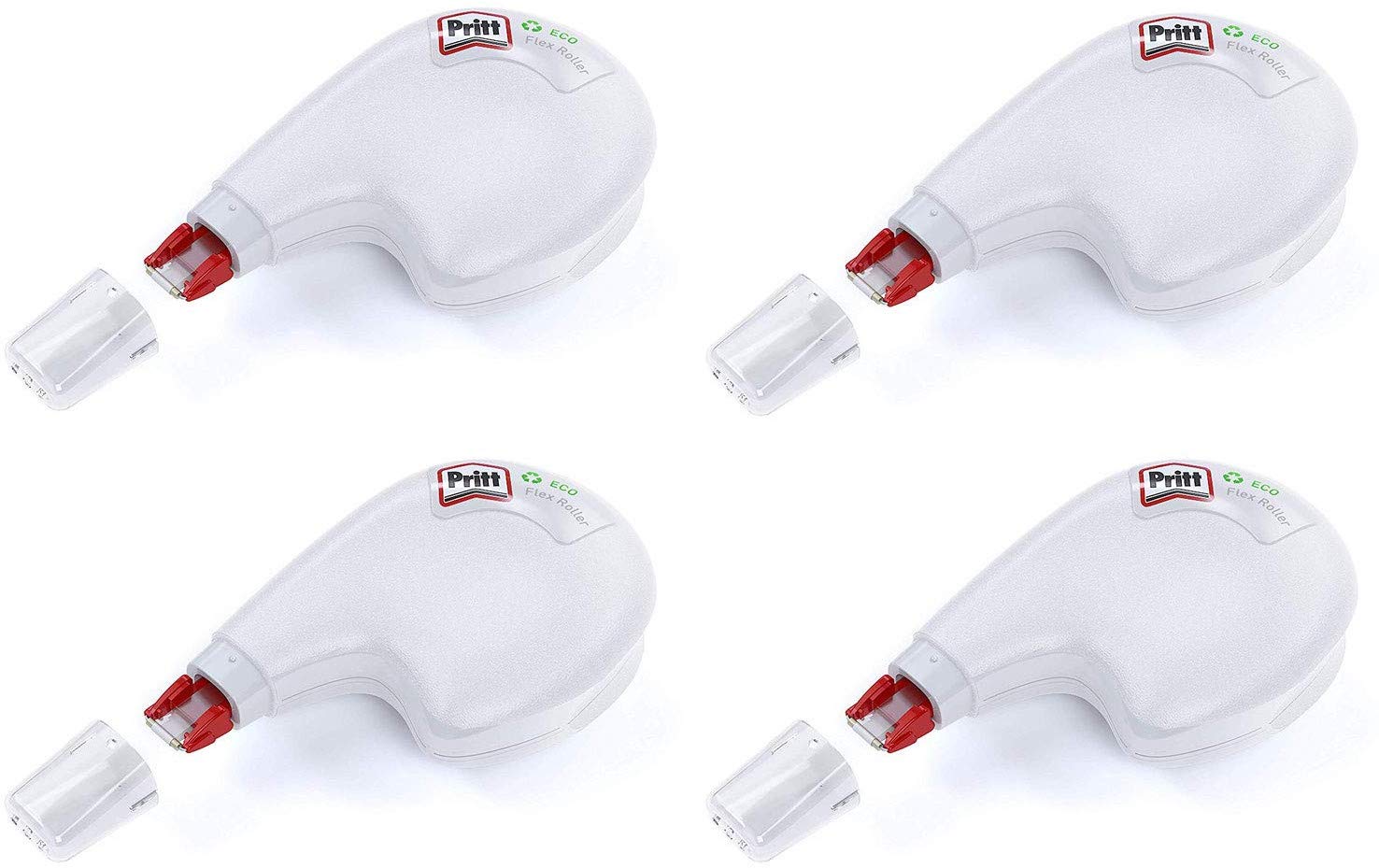 Pritt Eco Flex Correction Roller Side Application Immediately Rewritable Tape Length 10 m Tape Width 4.2 mm Economy Set with 4 Rollers 9H PRKEB4X