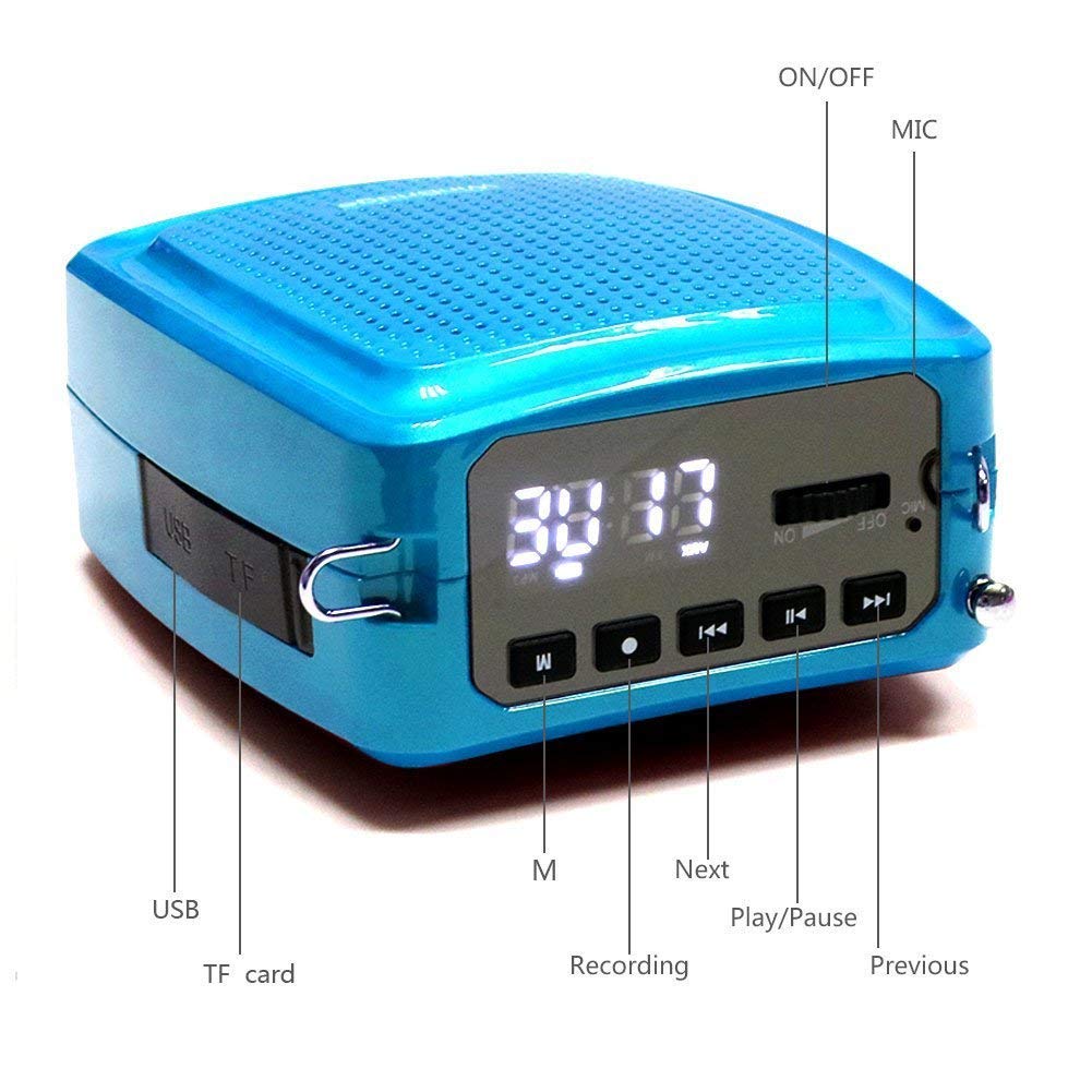 SHIDU SD-S368 Stimmenverstärker (10W) mit 1500mAh Lithium Batterie und Kabelmikrofon für Lehrer/Trainer/Reiseführer und Mehr (Wired Voice-Verstärker)
